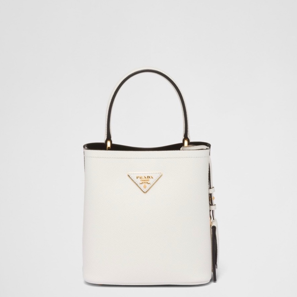 Prada white Saffiano Leather Shoulder Bag